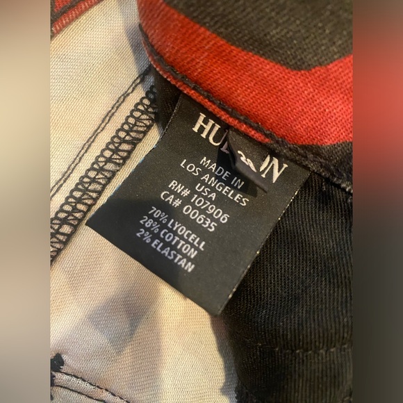 Hudson Women's Denim Jeans KRISTA SUPER SKINNY Red Camo Print - Picture 6 of 7